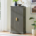 Meuble de rangement moderne à cannelures avec portes à panneaux ondulés, hauteur 119 cm