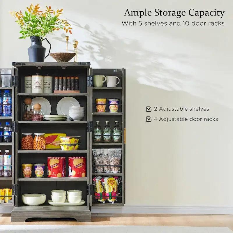 Meuble de rangement moderne à cannelures avec portes à panneaux ondulés, hauteur 119 cm