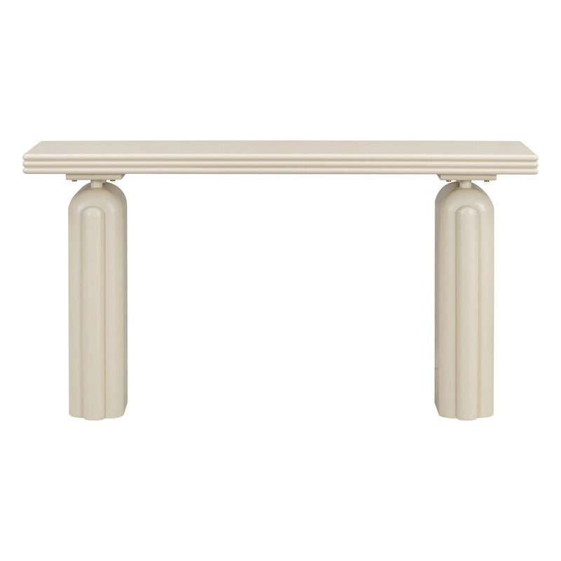 Console en placage d'acacia, 60 po de large