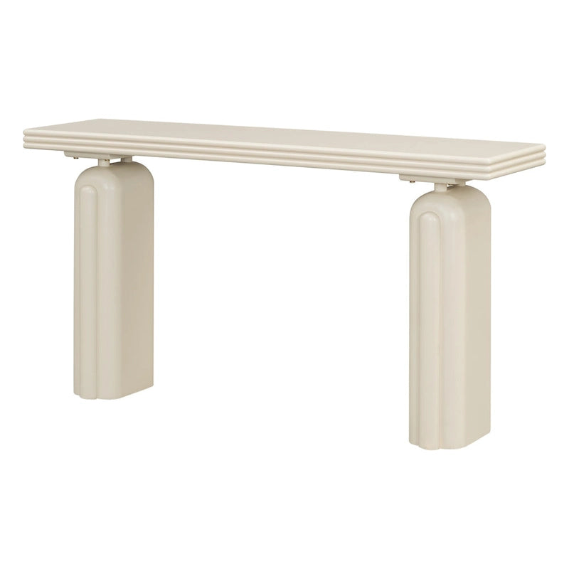 Console en placage d'acacia, 60 po de large
