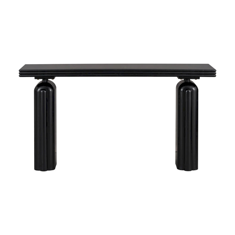Console en placage d'acacia, 60 po de large