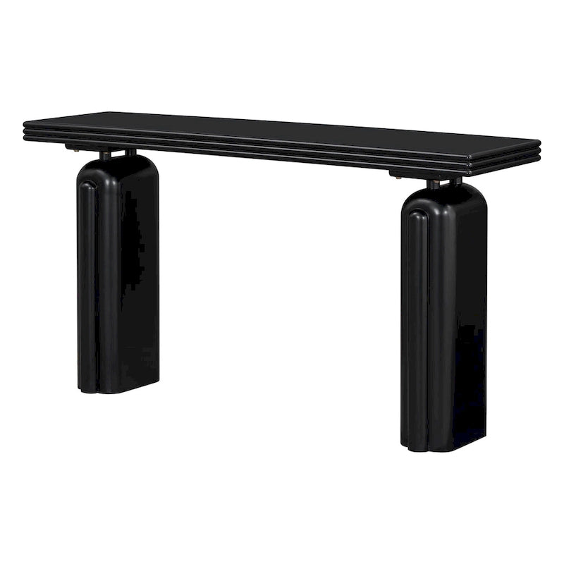 Console en placage d'acacia, 60 po de large