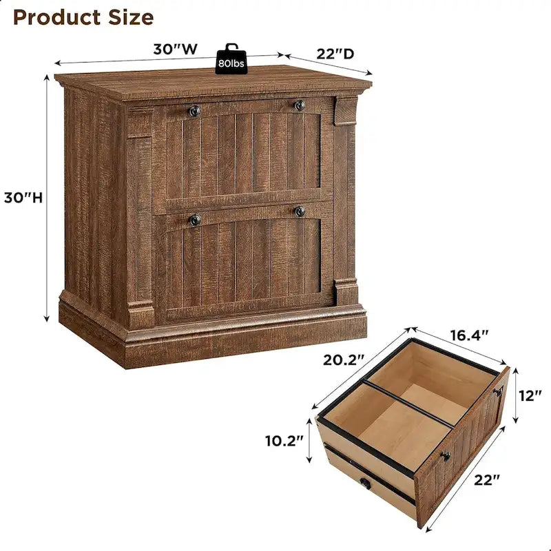 Meuble de classement latéral en bois avec rangement