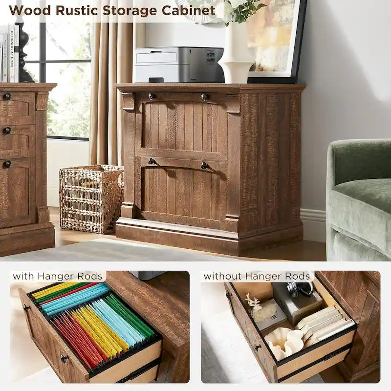 Meuble de classement latéral en bois avec rangement