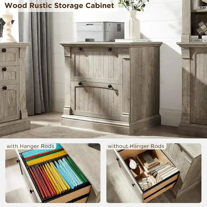 Meuble de classement latéral en bois avec rangement