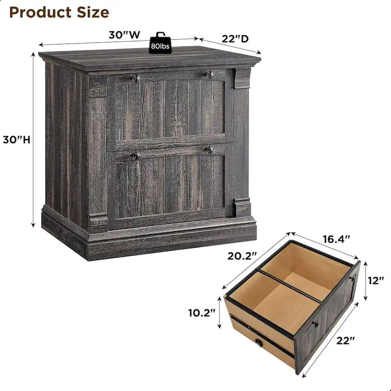 Meuble de classement latéral en bois avec rangement