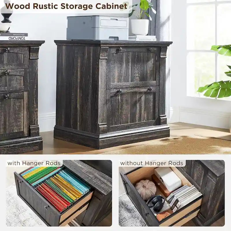 Meuble de classement latéral en bois avec rangement
