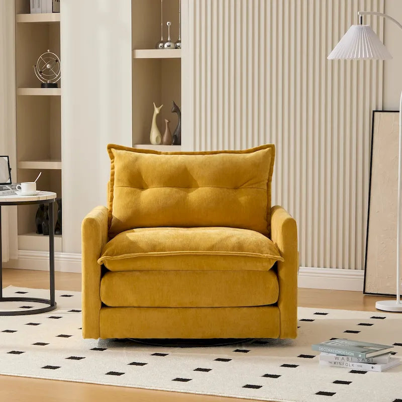 Fauteuil pivotant à 360° en chenille, style moderne du milieu du siècle