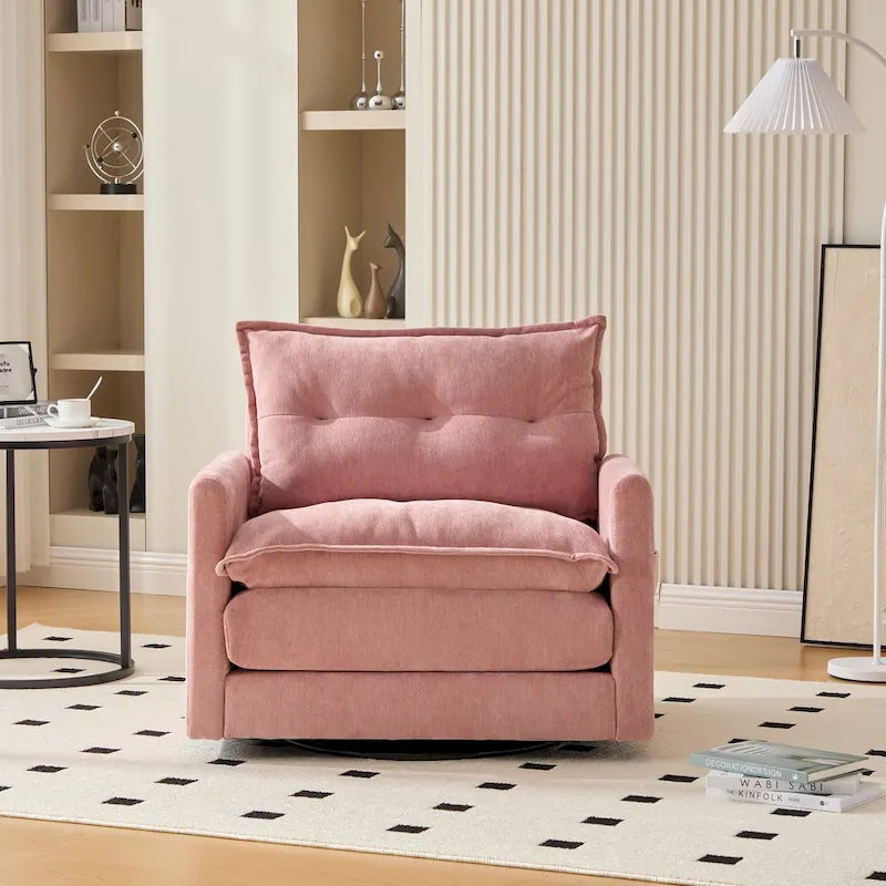 Fauteuil pivotant à 360° en chenille, style moderne du milieu du siècle