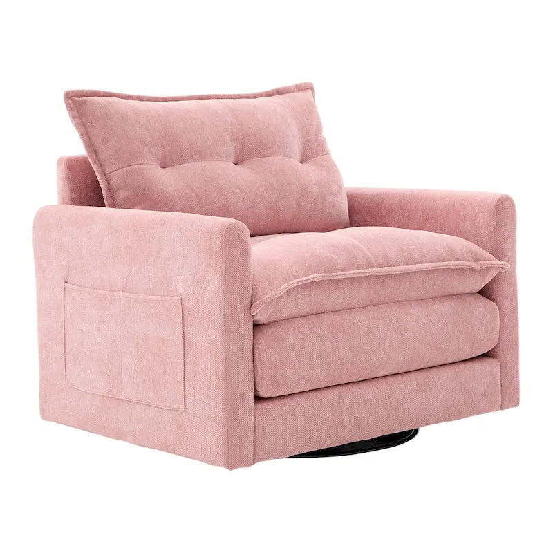 Fauteuil pivotant à 360° en chenille, style moderne du milieu du siècle