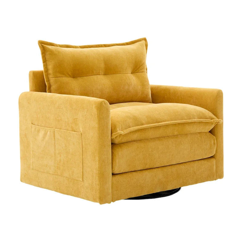 Fauteuil pivotant à 360° en chenille, style moderne du milieu du siècle