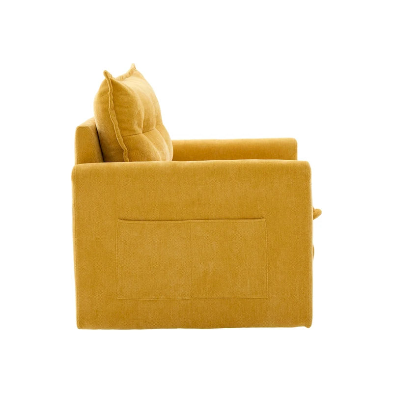 Fauteuil pivotant à 360° en chenille, style moderne du milieu du siècle