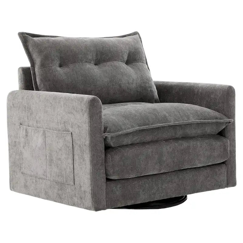 Fauteuil pivotant à 360° en chenille, style moderne du milieu du siècle