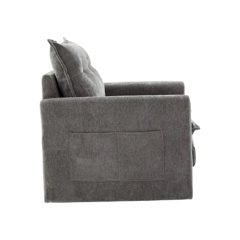 Fauteuil pivotant à 360° en chenille, style moderne du milieu du siècle