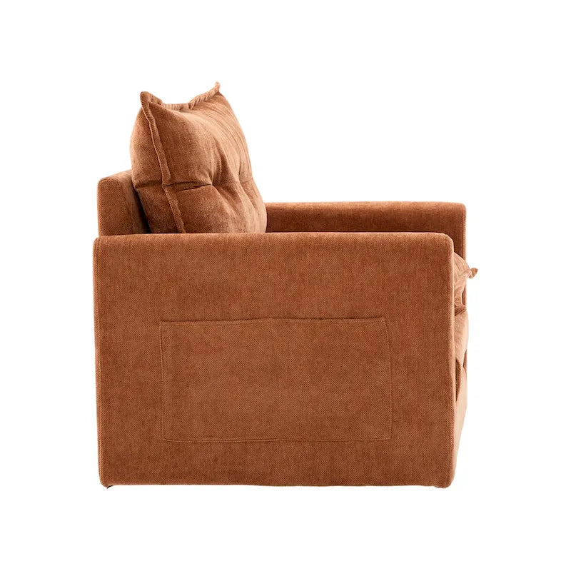 Fauteuil pivotant à 360° en chenille, style moderne du milieu du siècle