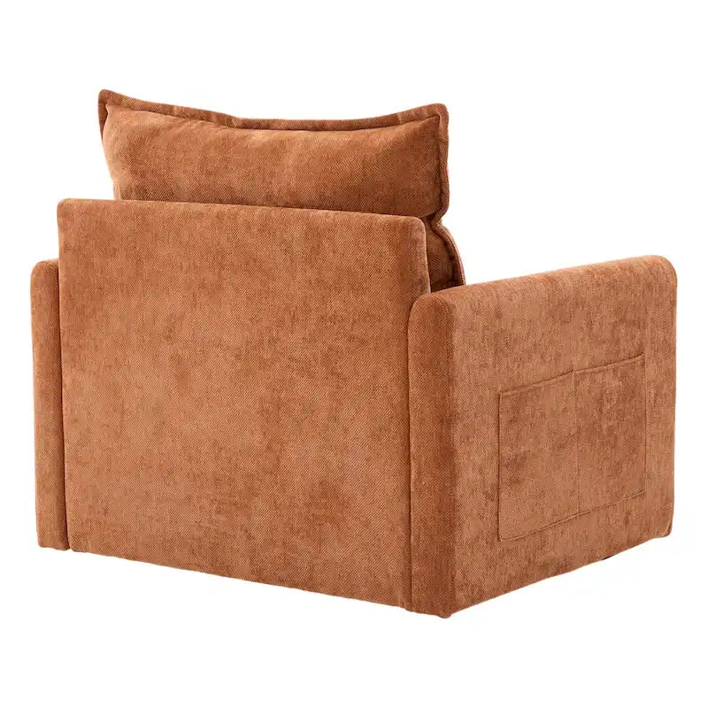 Fauteuil pivotant à 360° en chenille, style moderne du milieu du siècle
