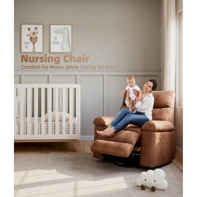 Fauteuil inclinable pivotant sur 360° surdimensionné avec fonctions chauffante et massante