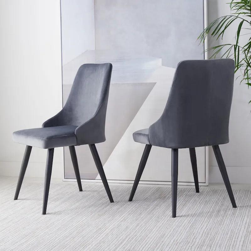 Chaise de salle à manger moderne en velours, lot de 2
