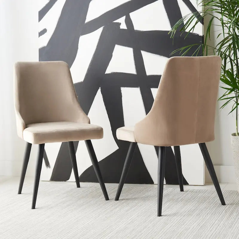 Chaise de salle à manger moderne en velours, lot de 2