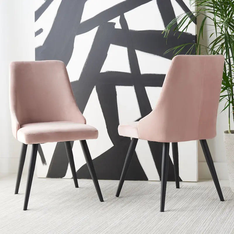 Chaise de salle à manger moderne en velours, lot de 2