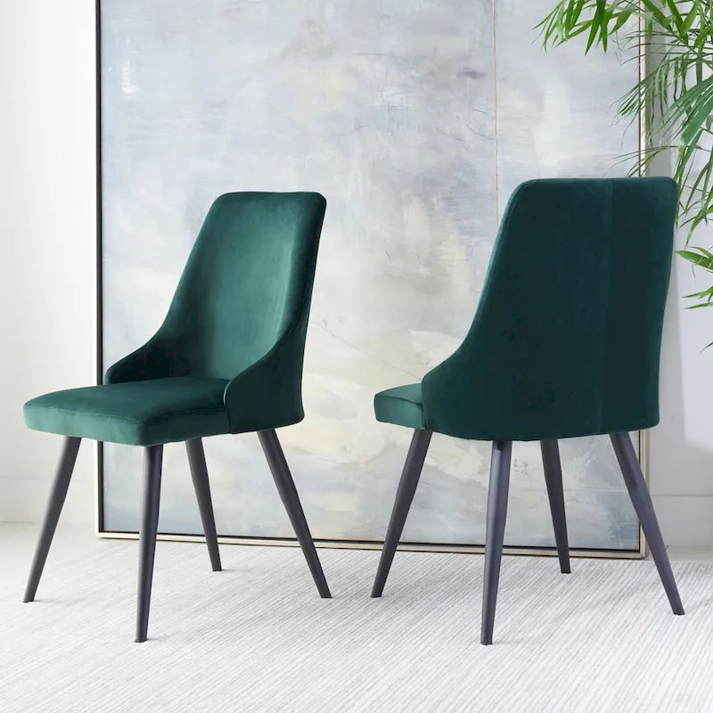 Chaise de salle à manger moderne en velours, lot de 2