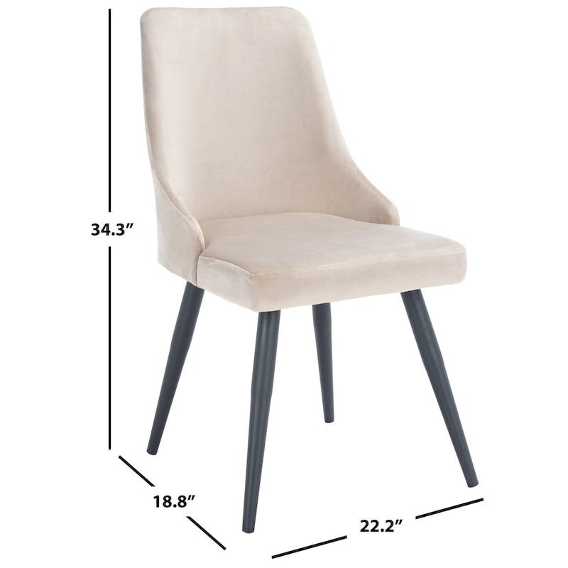 Chaise de salle à manger moderne en velours, lot de 2
