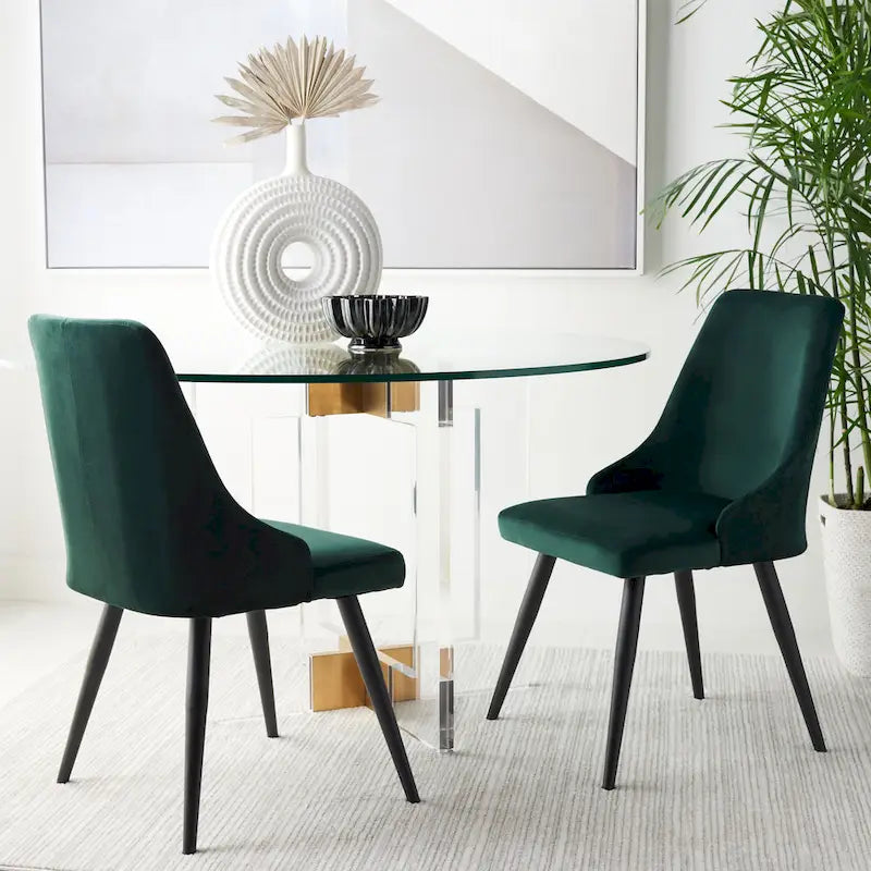 Chaise de salle à manger moderne en velours, lot de 2