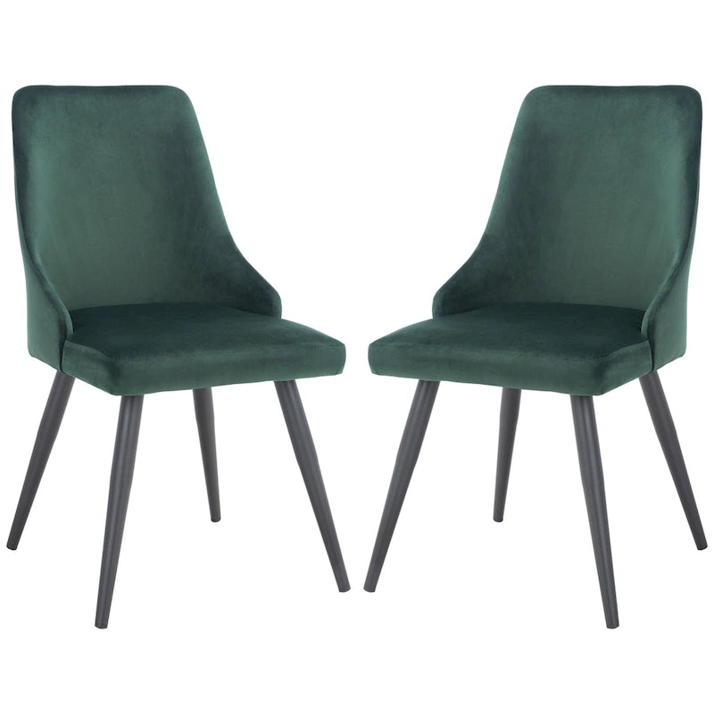 Chaise de salle à manger moderne en velours, lot de 2