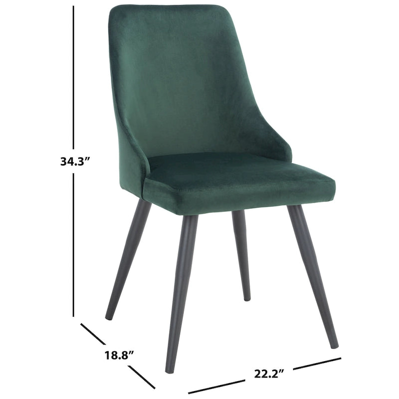 Chaise de salle à manger moderne en velours, lot de 2