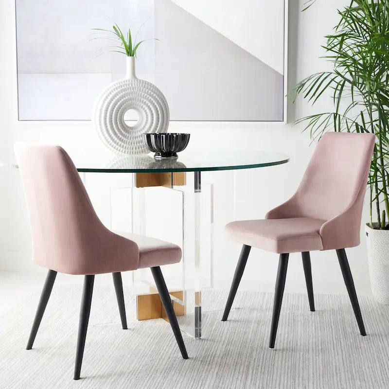 Chaise de salle à manger moderne en velours, lot de 2