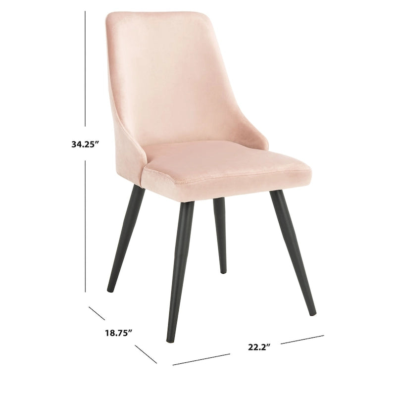 Chaise de salle à manger moderne en velours, lot de 2