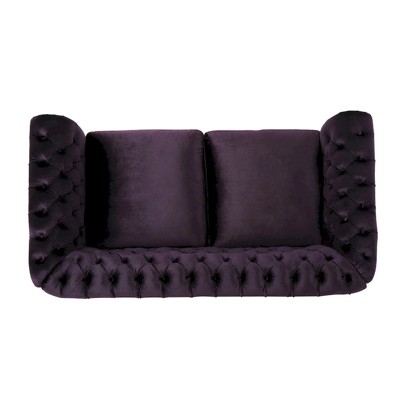 Causeuse Chesterfield capitonnée avec clous décoratifs