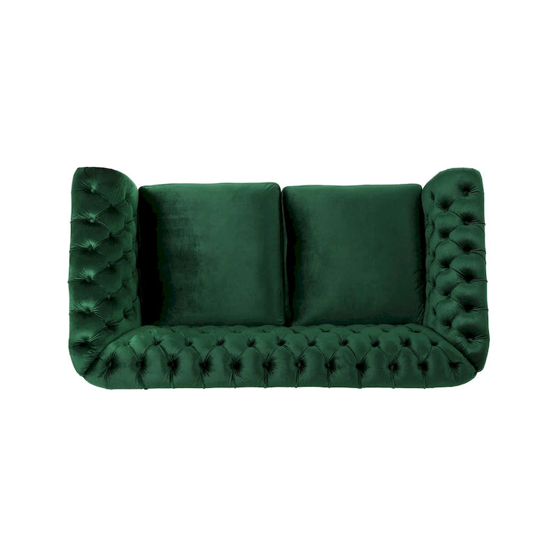 Causeuse Chesterfield capitonnée avec clous décoratifs