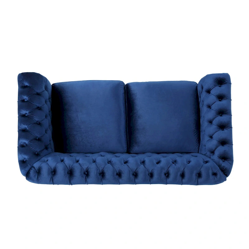 Causeuse Chesterfield capitonnée avec clous décoratifs