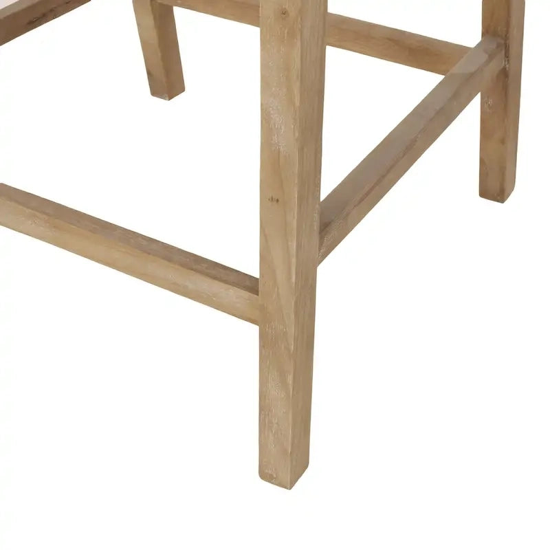 Tabourets de comptoir en bois et rotin garnis de tissu de style campagnard français, ensemble de 2