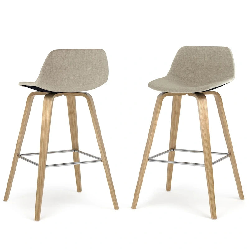 Tabouret de comptoir en bois courbé de style Mid-Century Modern, ensemble de 2