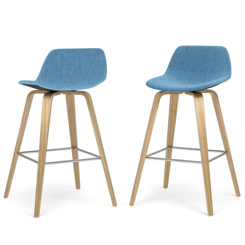 Tabouret de comptoir en bois courbé de style Mid-Century Modern, ensemble de 2