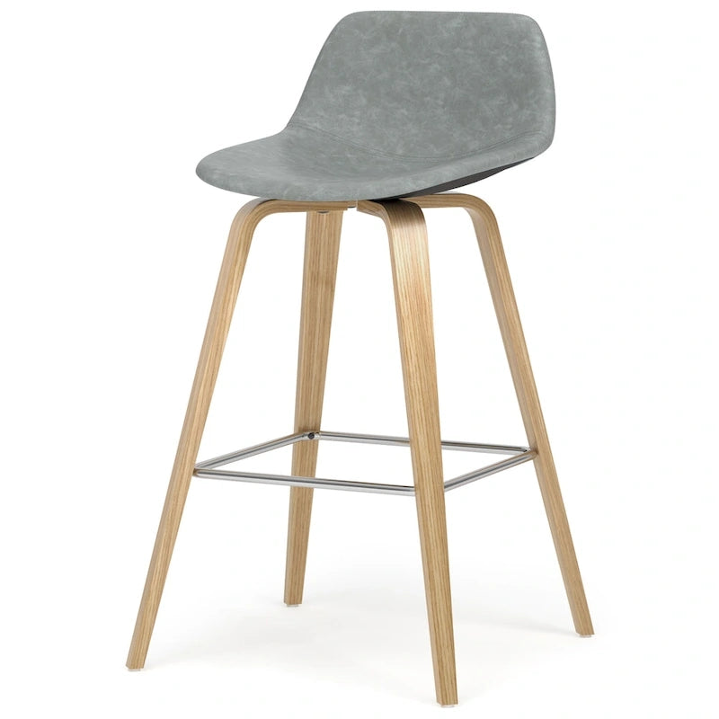 Tabouret de comptoir en bois courbé de style Mid-Century Modern, ensemble de 2