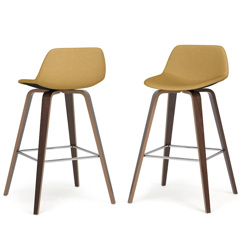Tabouret de comptoir en bois courbé de style Mid-Century Modern, ensemble de 2