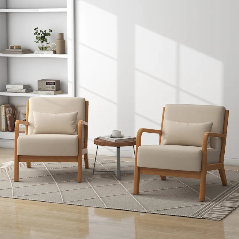 Fauteuils d'appoint rembourrés avec oreillers (lot de 2)