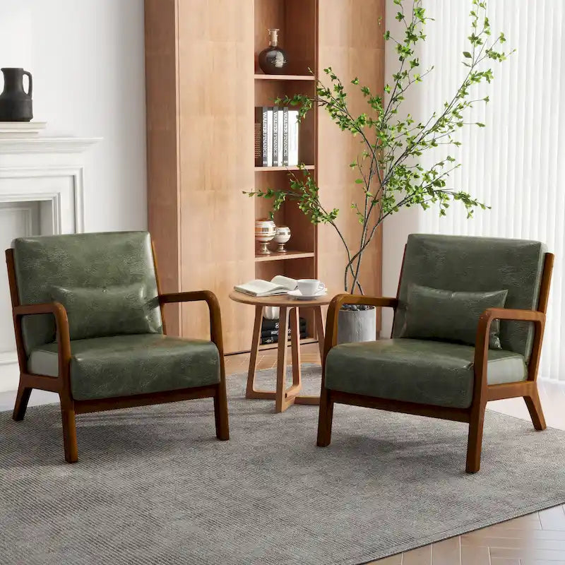 Fauteuils d'appoint rembourrés avec oreillers (lot de 2)
