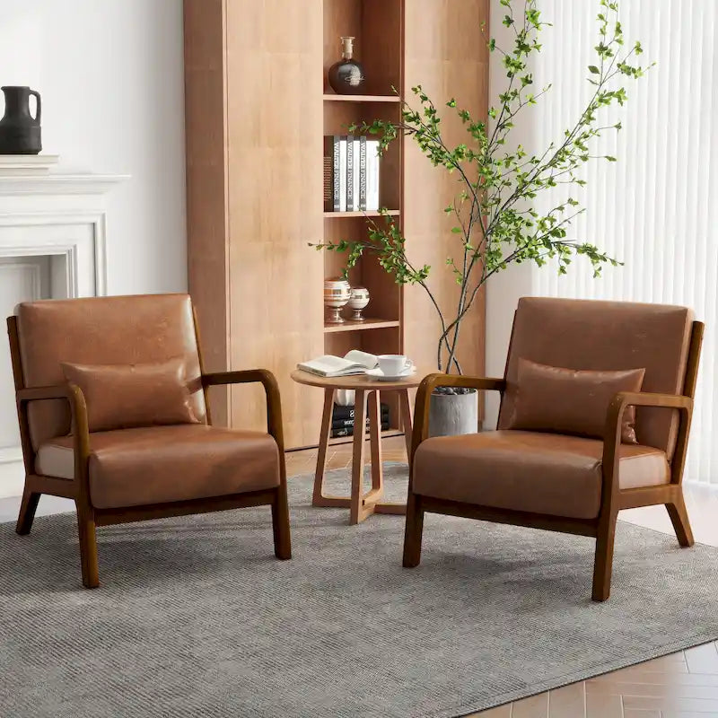 Fauteuils d'appoint rembourrés avec oreillers (lot de 2)