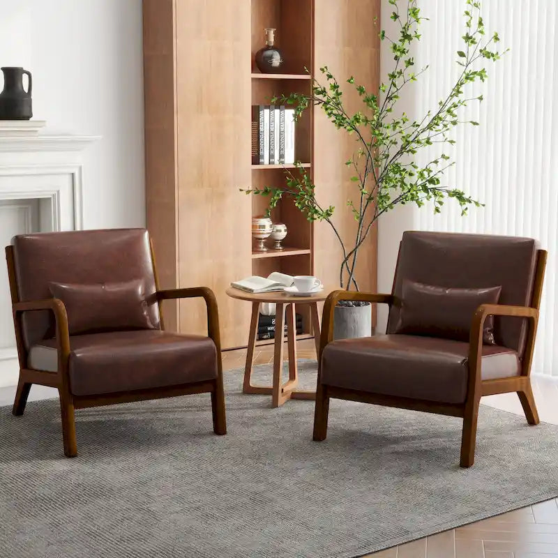 Fauteuils d'appoint rembourrés avec oreillers (lot de 2)