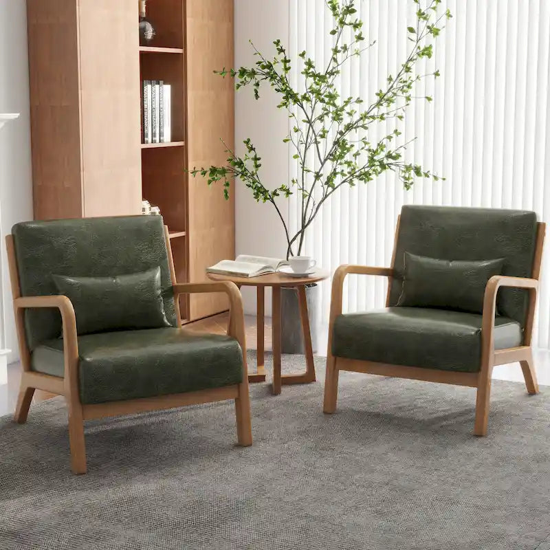 Fauteuils d'appoint rembourrés avec oreillers (lot de 2)