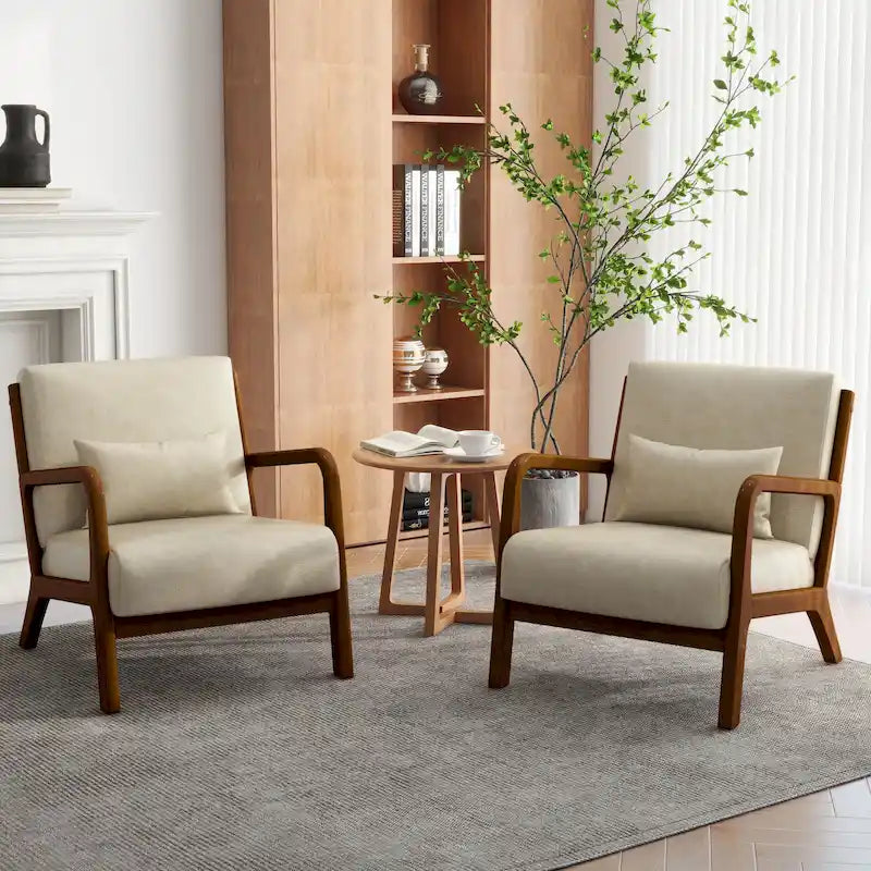 Fauteuils d'appoint rembourrés avec oreillers (lot de 2)