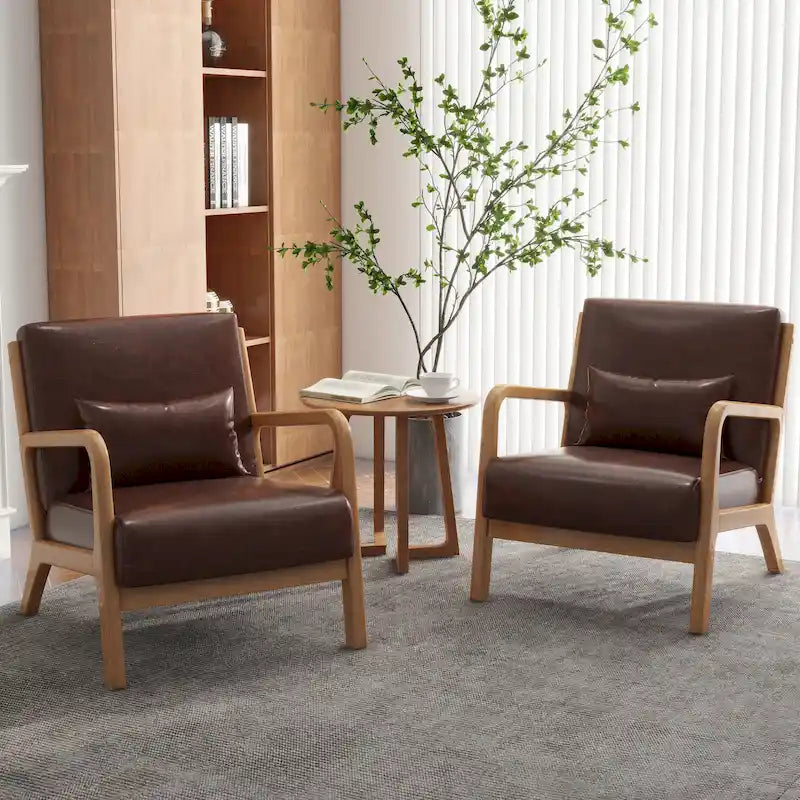 Fauteuils d'appoint rembourrés avec oreillers (lot de 2)