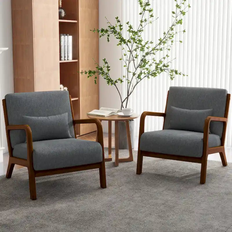 Fauteuils d'appoint rembourrés avec oreillers (lot de 2)