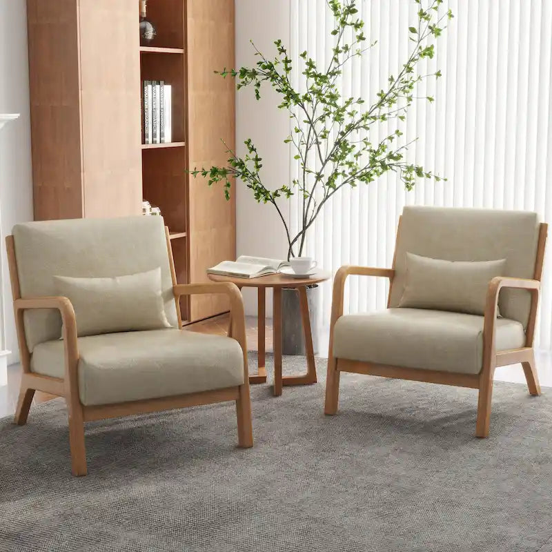 Fauteuils d'appoint rembourrés avec oreillers (lot de 2)