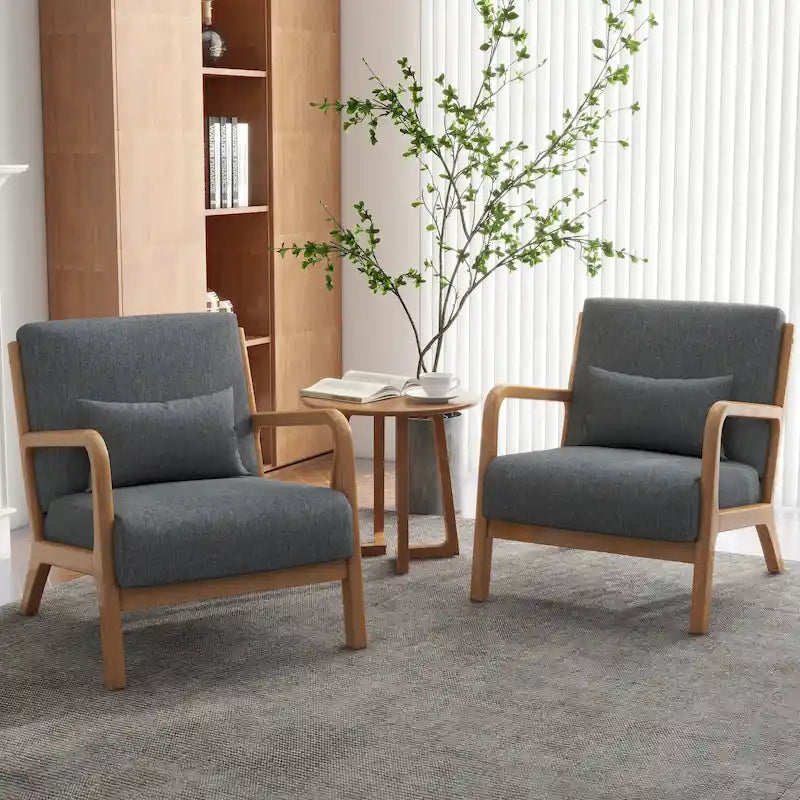 Fauteuils d'appoint rembourrés avec oreillers (lot de 2)