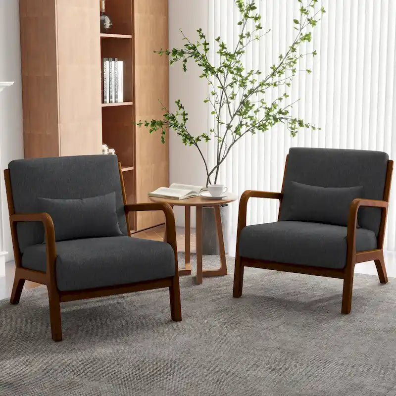 Fauteuils d'appoint rembourrés avec oreillers (lot de 2)